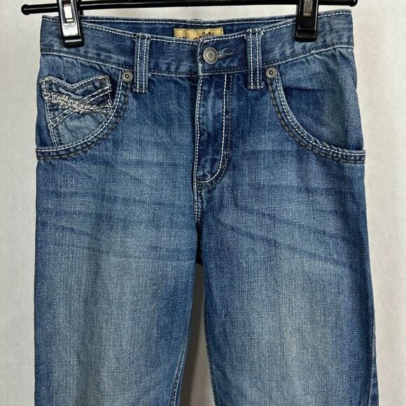 Wrangler 20X Denim Blue Jeans Boys Sz 12 Slim Adjustable Waist - Picture 2 of 8